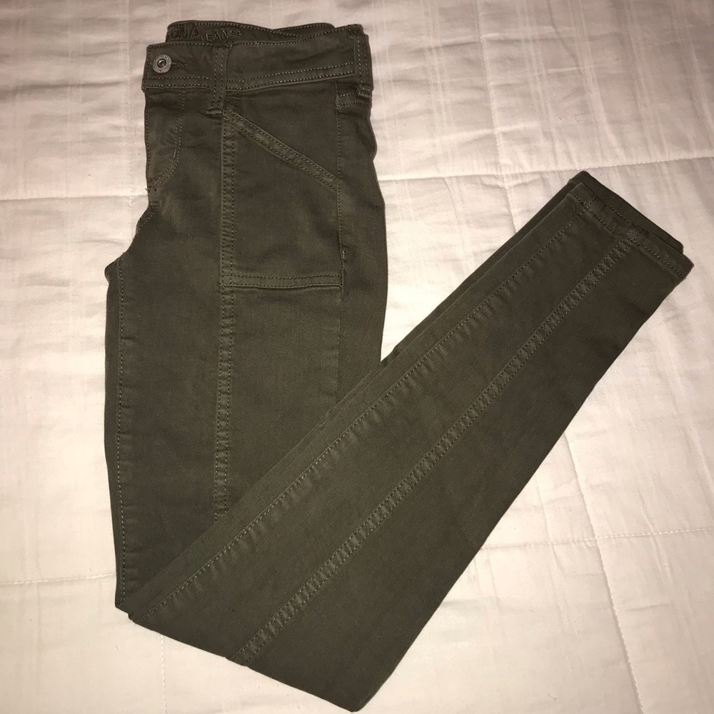 olive green skinny jeans